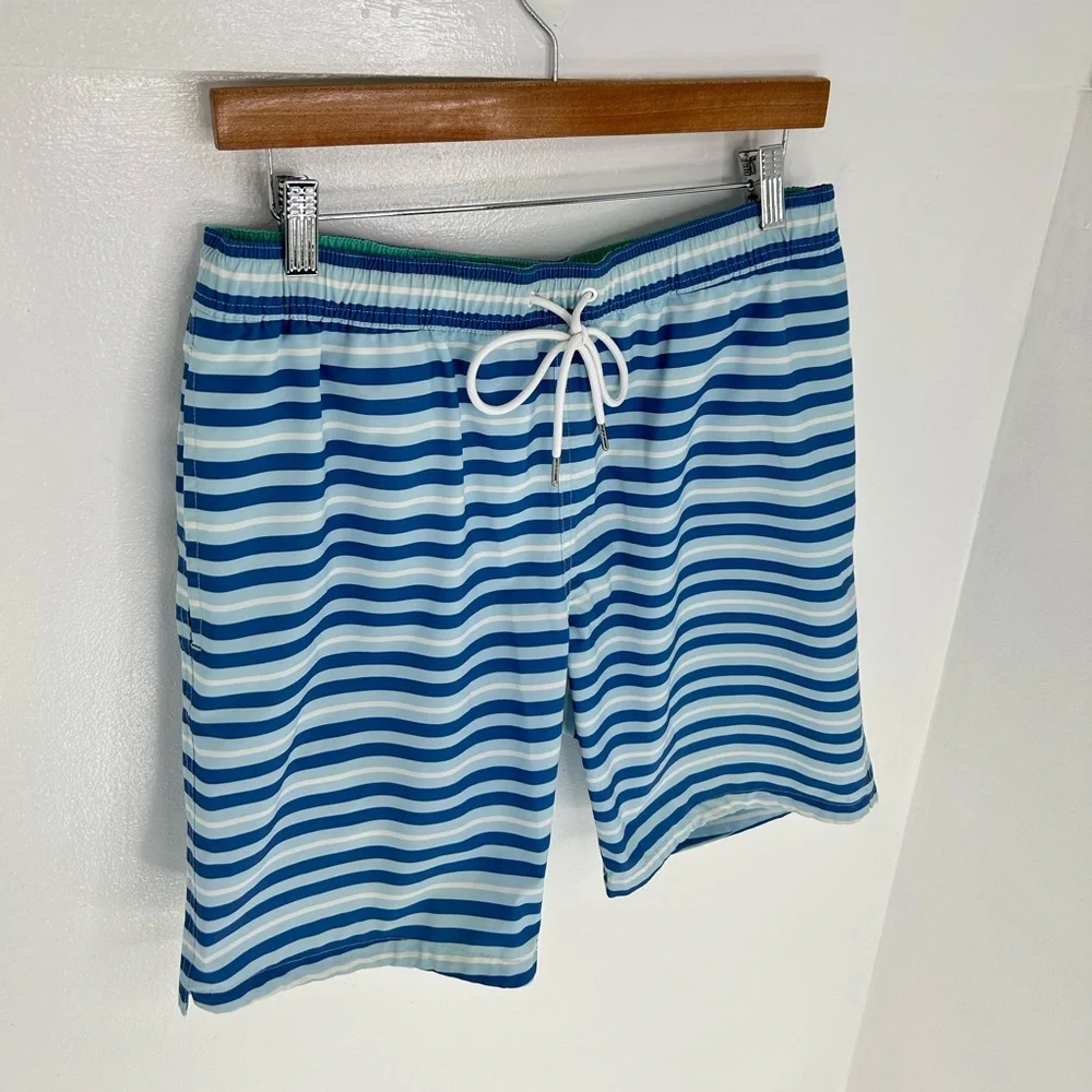 Bonobos Men’s Blue Striped‎ Mesh Lined Swim Trunks Size Medium Resortwear 30x8